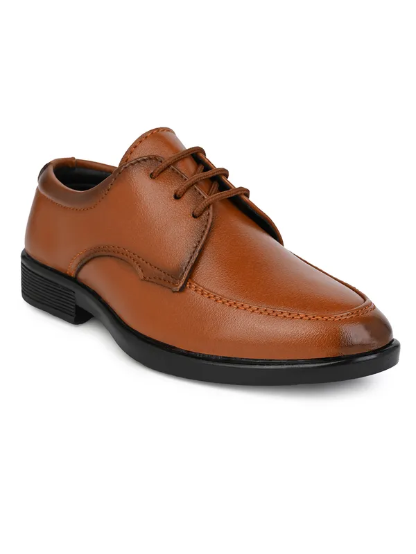 Tan_Genuine_Leather_Formal_Lace-Up_Shoes_For_Boys
