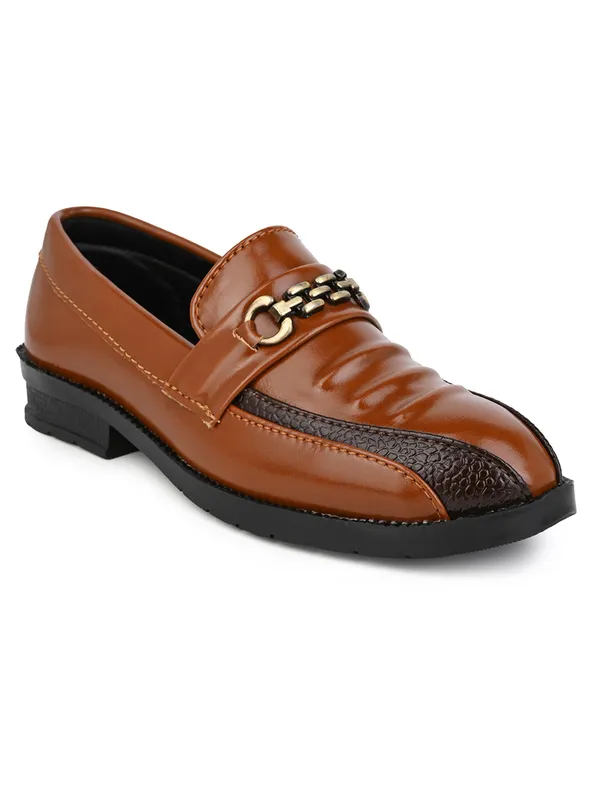 Tan_Genuine_Leather_Premium_Metal_Chain_Loafers_For_Boys