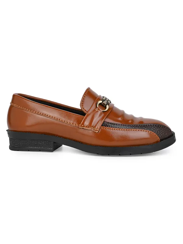 Tan_Genuine_Leather_Premium_Metal_Chain_Loafers_For_Boys
