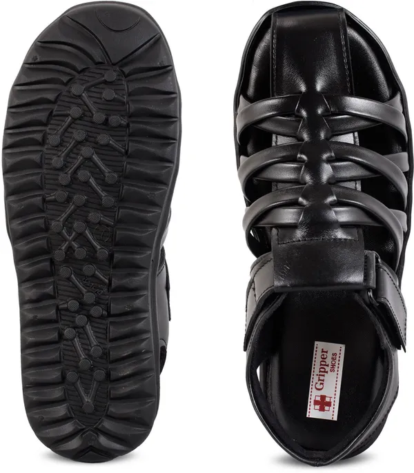 Black_Leather_Solid_Leather_Stylish_&_Comfortable_Slip-on_Sandal_For_Men