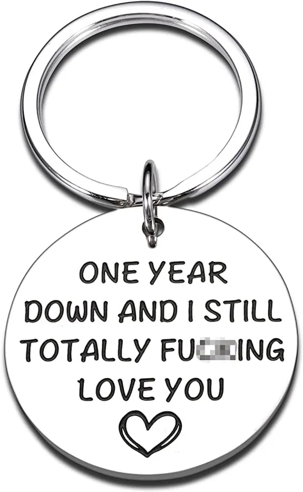 Silver_Plated_1_Year_Anniversary_Gifts_Keychain_For_Couple_