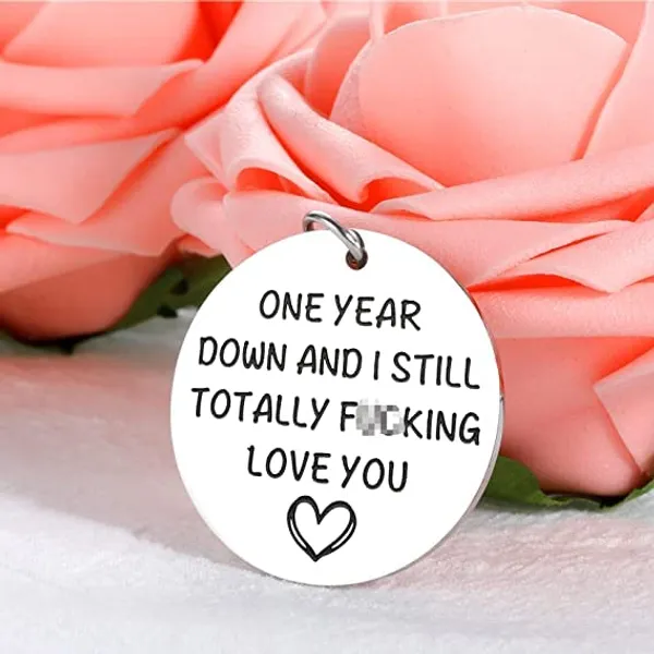 Silver_Plated_1_Year_Anniversary_Gifts_Keychain_For_Couple_