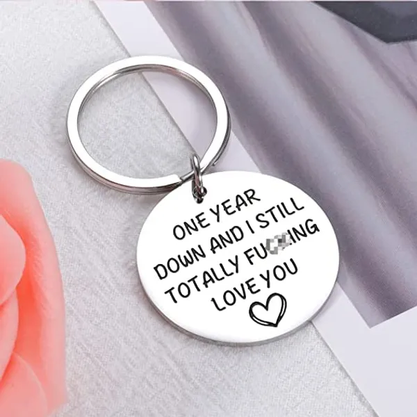 Silver_Plated_1_Year_Anniversary_Gifts_Keychain_For_Couple_
