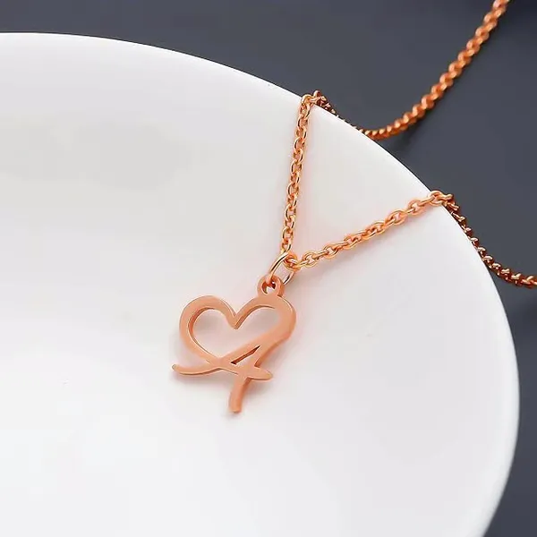 Rose_Gold_Plated_Cursive_Initial_Heart_Shape_Name_Pendant_With_Chain_For_Unisex