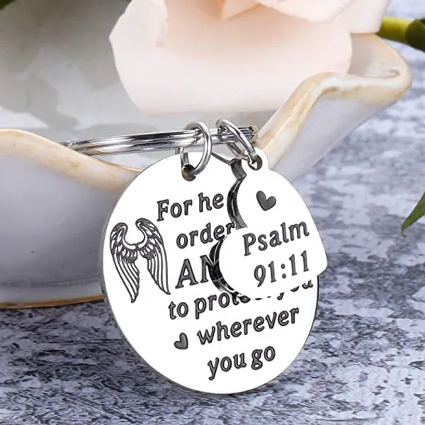Silver_Stainless_Steel_Generic_Bible_Verse_Embedded_Unisex_Keychain