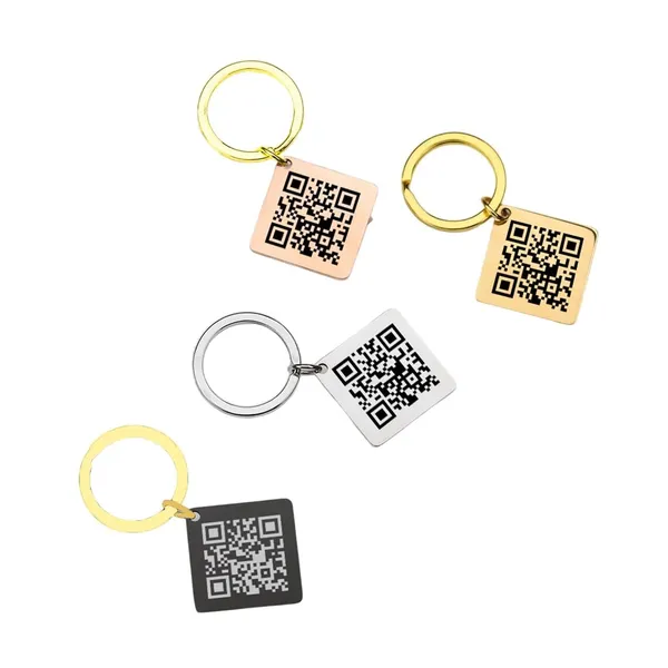 Customizable_Qr_Code_Silver,_Gold,_Rose_Gold,_Black_Stainless_Steel_Unisex_Keychain