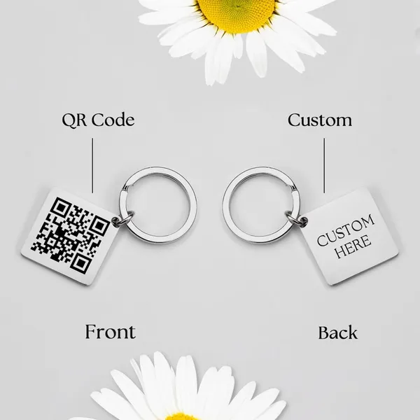 Customizable_Qr_Code_Silver,_Gold,_Rose_Gold,_Black_Stainless_Steel_Unisex_Keychain