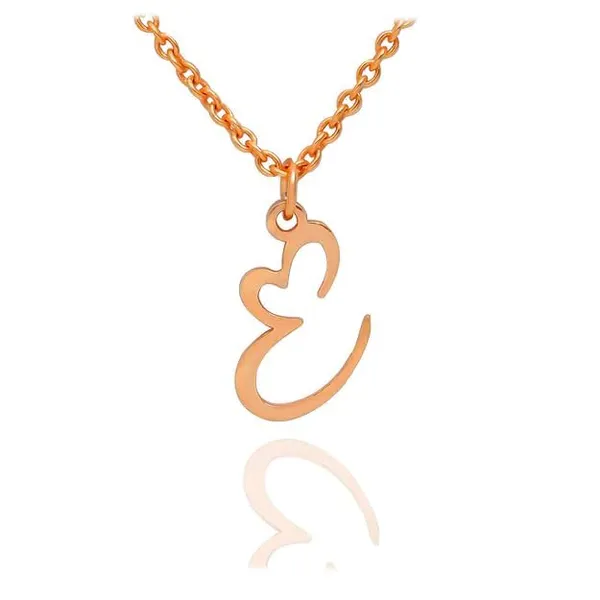 Rose_Gold_Plated_Cursive_Initial_Heart_Shape_Name_Pendant_With_Chain_For_Unisex