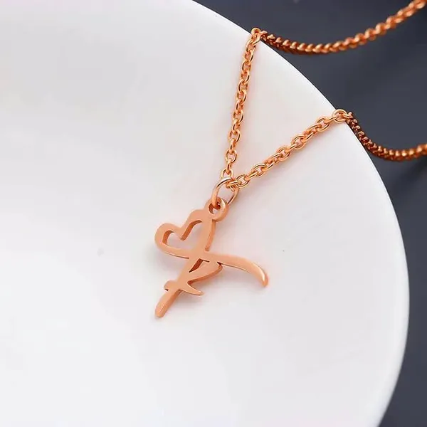 Rose_Gold_Plated_Cursive_Initial_Heart_Shape_Name_Pendant_With_Chain_For_Unisex