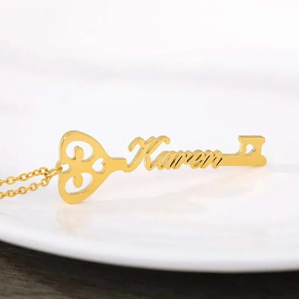 Customizable_Name_Gold_And_Silver_Plated_key_Style_Necklace_For_Unisex