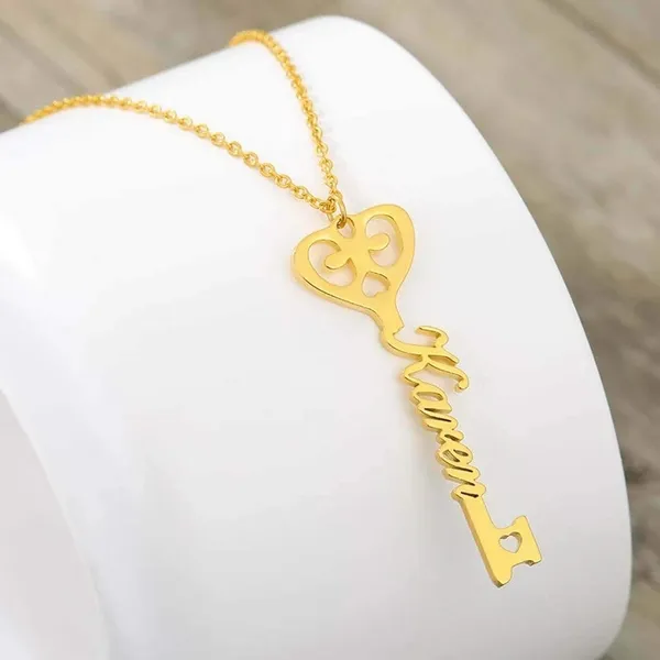 Customizable_Name_Gold_And_Silver_Plated_key_Style_Necklace_For_Unisex