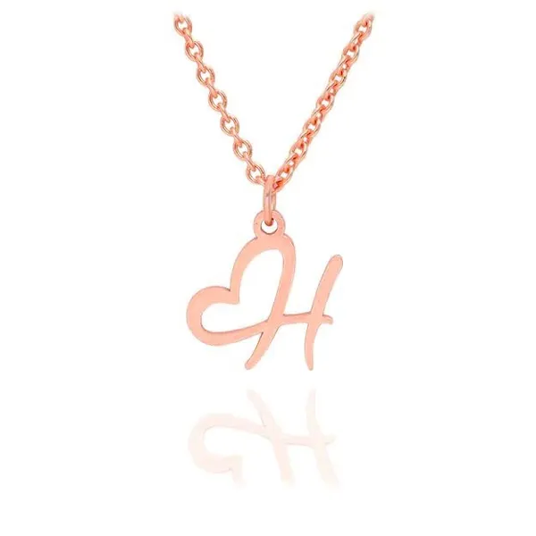 Rose_Gold_Plated_Cursive_Initial_Heart_Shape_Name_Pendant_With_Chain_For_Unisex