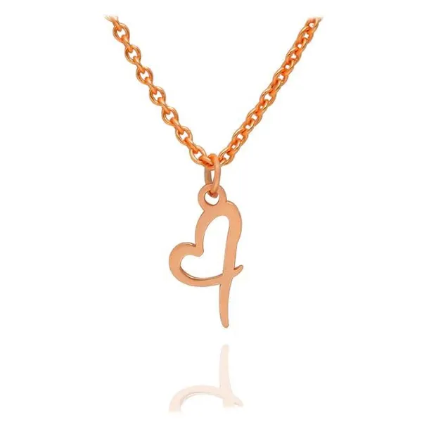 Rose_Gold_Plated_Cursive_Initial_Heart_Shape_Name_Pendant_With_Chain_For_Unisex