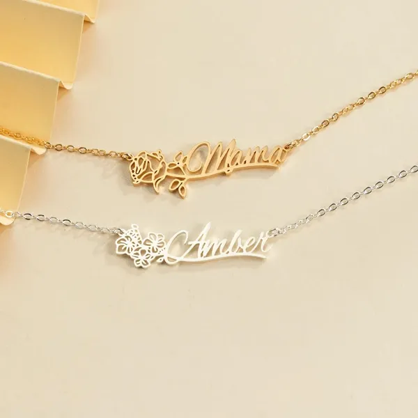 Customizable_Gold_Plated_Name_Engraved_With_Birth_Flower_Unisex_Necklace_