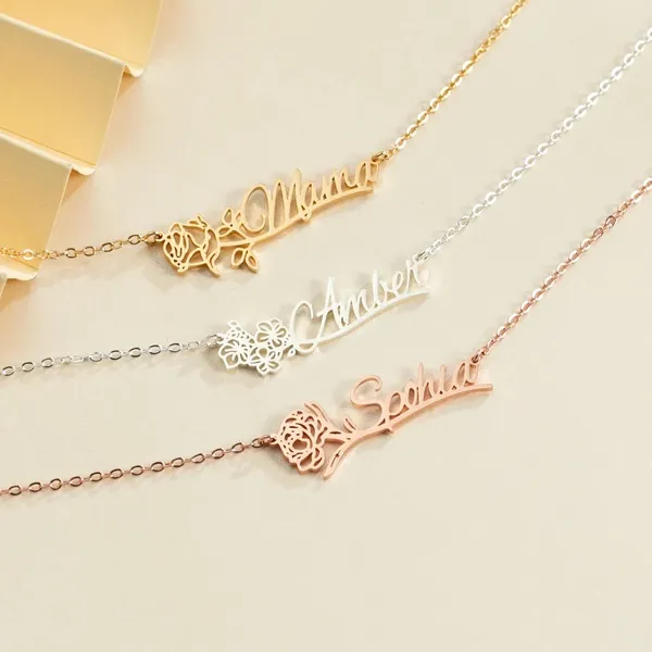 Customizable_Gold_Plated_Name_Engraved_With_Birth_Flower_Unisex_Necklace_