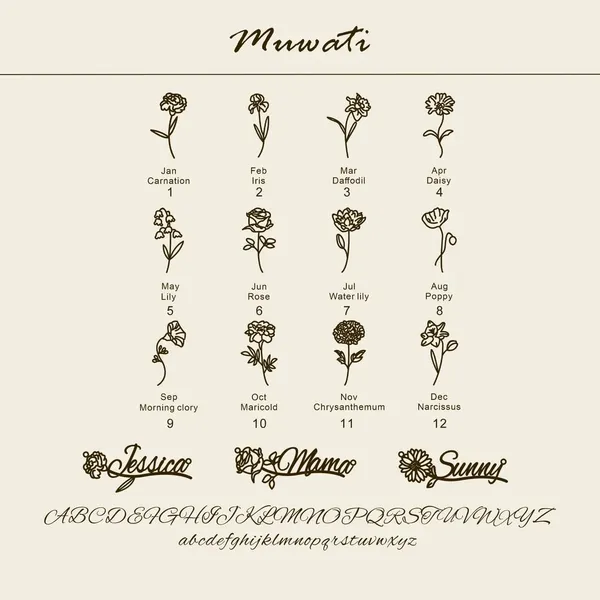 Customizable_Gold_Plated_Name_Engraved_With_Birth_Flower_Unisex_Necklace_