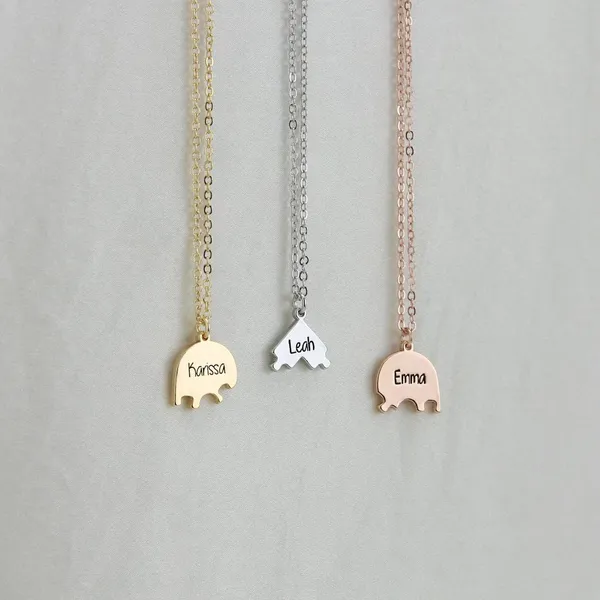 Customizable_Name_Heart_Puzzle_Three_Tone_Set_Unisex_Necklace_With_Chain