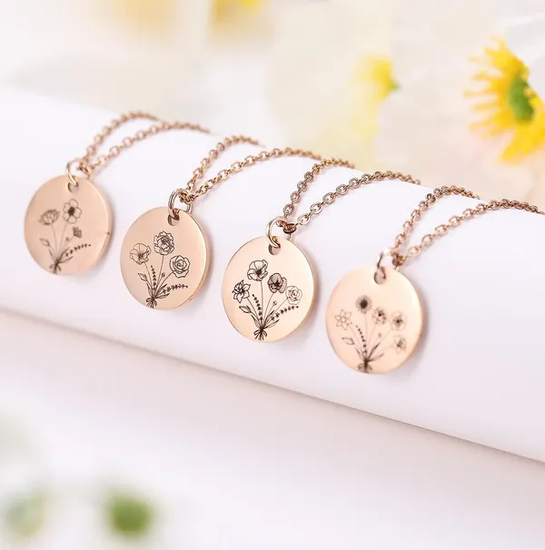 Gold,_Silver_And_Rose_Gold_Plated_Birth_Flower_Bouquet_Name_Engraved_Unisex_Necklace