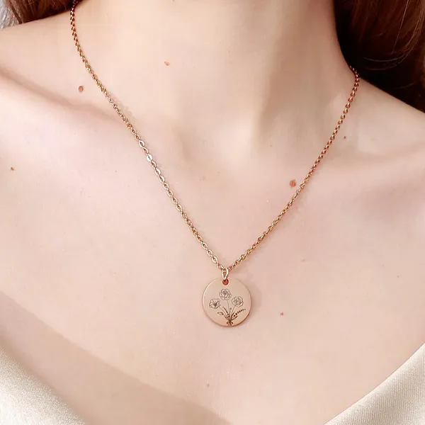 Gold,_Silver_And_Rose_Gold_Plated_Birth_Flower_Bouquet_Name_Engraved_Unisex_Necklace