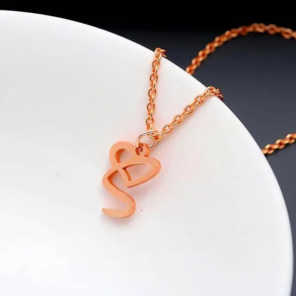 Rose_Gold_Plated_Cursive_Initial_Heart_Shape_Name_Pendant_With_Chain_For_Unisex