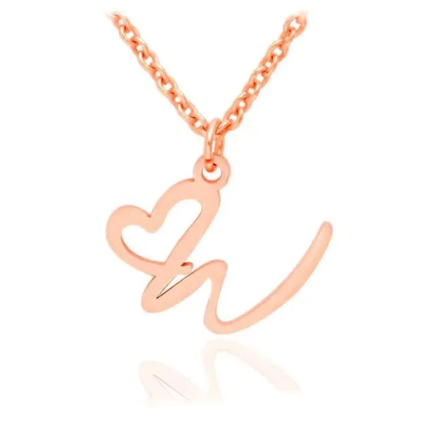 Rose_Gold_Plated_Cursive_Initial_Heart_Shape_Name_Pendant_With_Chain_For_Unisex