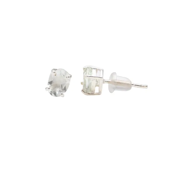 Sterling__Silver_White_Topaz_Oval_Earring_For_Women