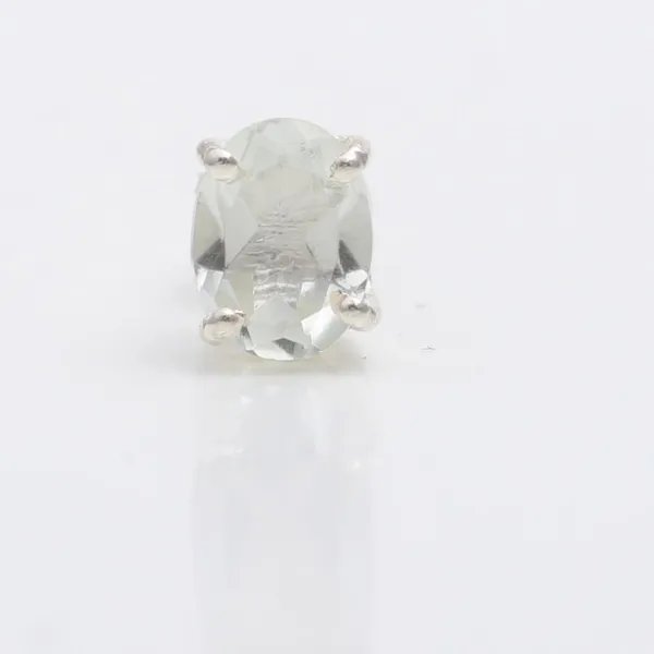 Sterling__Silver_White_Topaz_Oval_Earring_For_Women