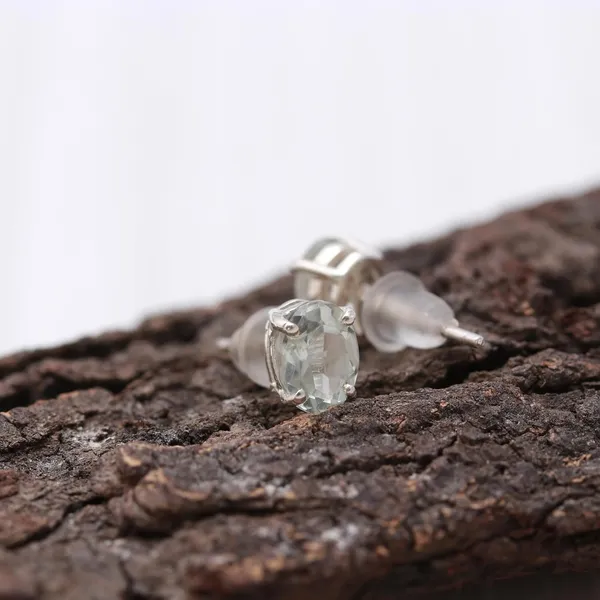 Sterling__Silver_White_Topaz_Oval_Earring_For_Women