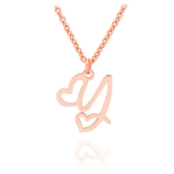 Rose_Gold_Plated_Cursive_Initial_Heart_Shape_Name_Pendant_With_Chain_For_Unisex