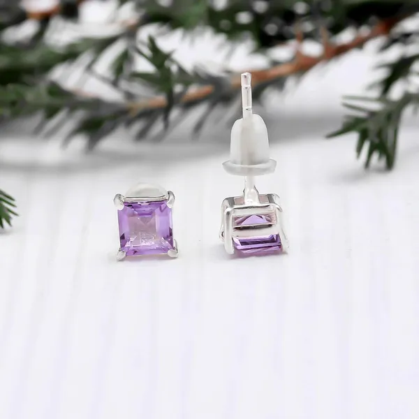 Purple_Stone_Embedded_Amethyst_Sterling_Silver_Square_Earring_For_Women