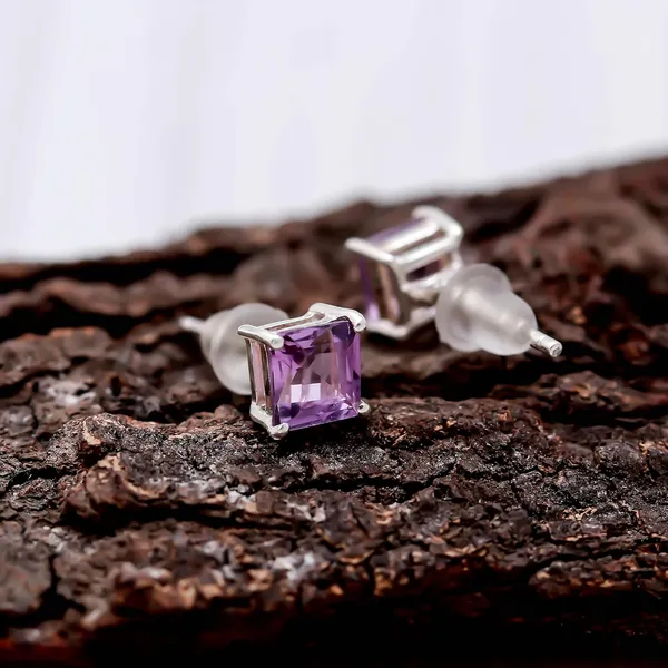 Purple_Stone_Embedded_Amethyst_Sterling_Silver_Square_Earring_For_Women