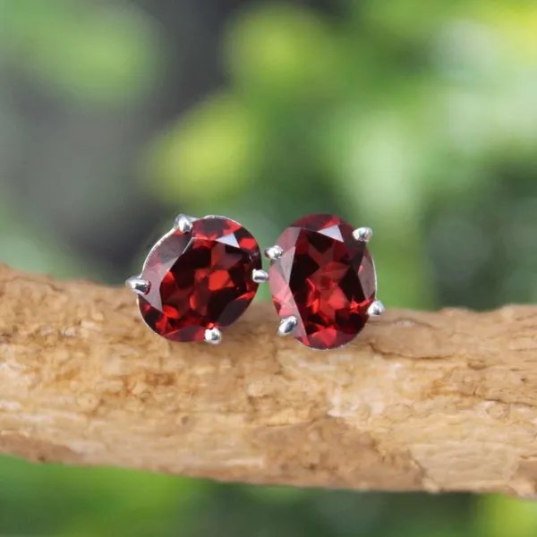 Silver_Red_Garnet_Sterling_Silver_Earring_For_Women