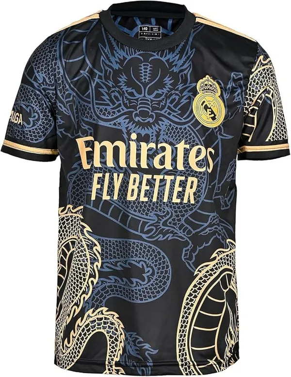 Ashirwad_Creation_Unisex_Polyester_Real_Black_Dragon_Madrid_New_Season_Football_Regular_Fit_Jersey,Customized_And_Personalized_With_Customizable_With_Your_Name_And_Number,Special_Edition_Rare_Football