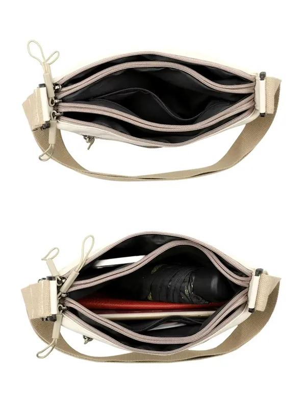 Beige_Lightweight_Nylon_Crossbody_Bag_with_Multi-Pocket_Design