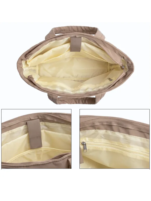 Beige_Puffer_Lightweight_Tote_for_Laptop_&_Work_Bag