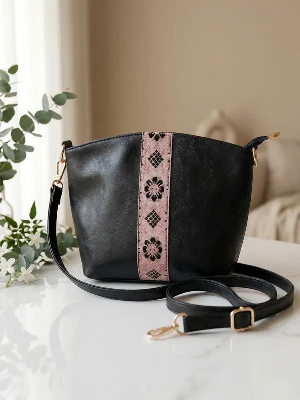 Black_Boho_Embroidered_PU_Leather_Sling_Crossbody_Bag_for_Women