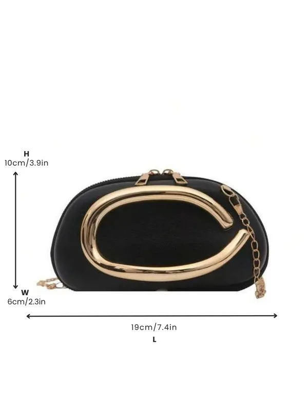 Black_Elegant_Metallic_Handle_Handbag_|_Faux_Leather_Clutch_&_Crossbody_Bag