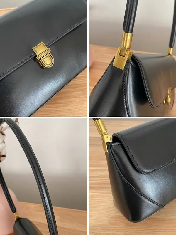 Black_Elegant_Vintage_Women's_Structured_Baguette_Bag