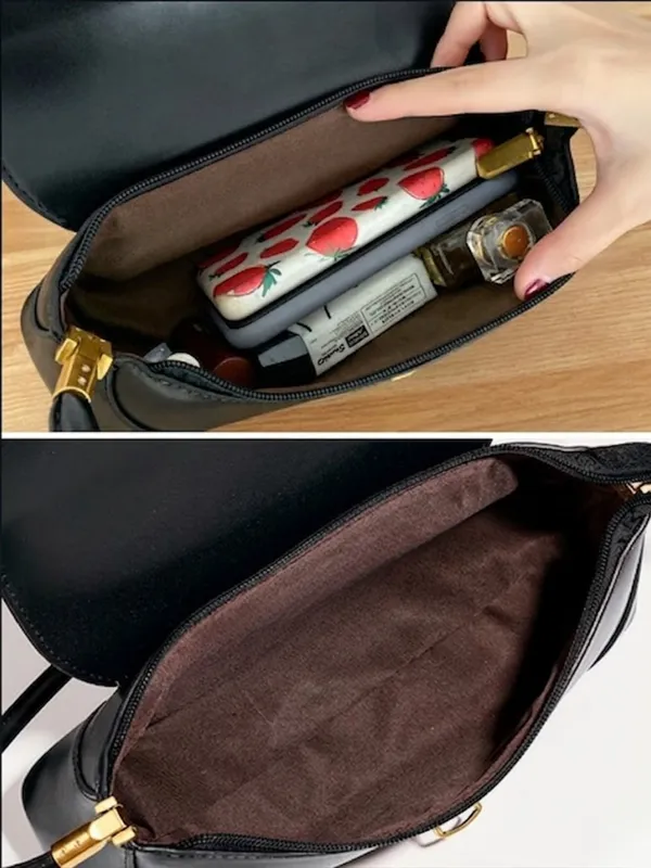 Black_Elegant_Vintage_Women's_Structured_Baguette_Bag