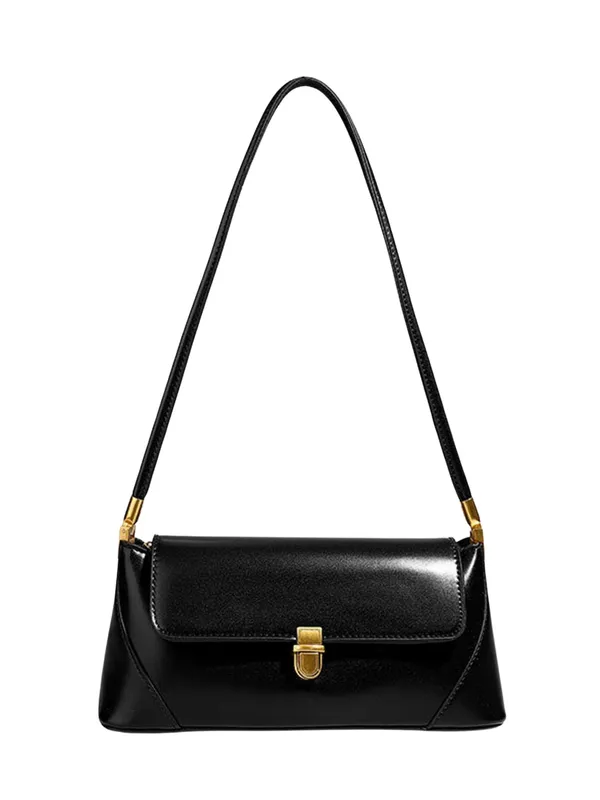 Black_Elegant_Vintage_Women's_Structured_Baguette_Bag