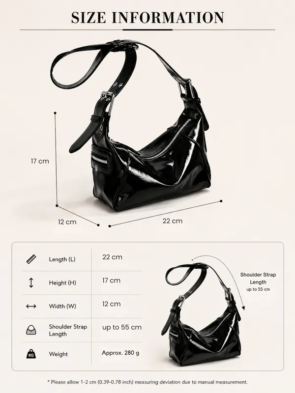 Black_Glossy_Leather_Shoulder_Bag_|_Y2K_Hobo_Bag_|_Shiny_Leather_Handbag
