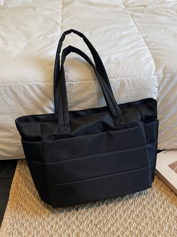 Black_Puffer_Lightweight_Tote_for_Laptop_&_Work_Bag