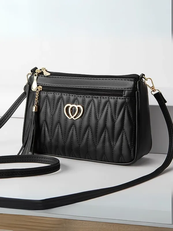 Black_Quilted_Design_Sling_Crossbody_Bag_with_Strap
