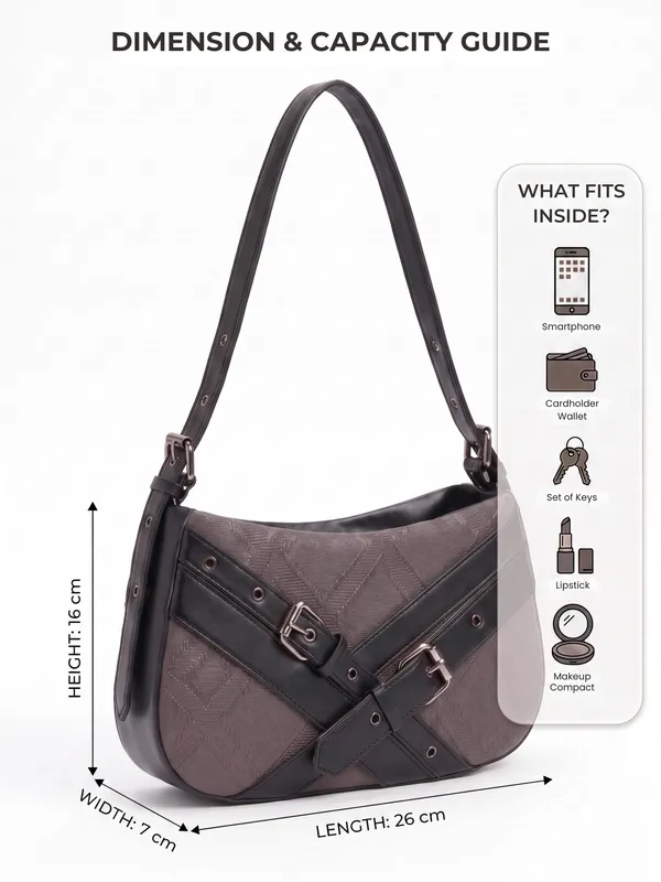 Aurelia_Buckle_Shoulder_Bag__Black_Textured_Faux_Leather_Handbag