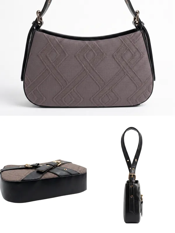 Aurelia_Buckle_Shoulder_Bag__Black_Textured_Faux_Leather_Handbag