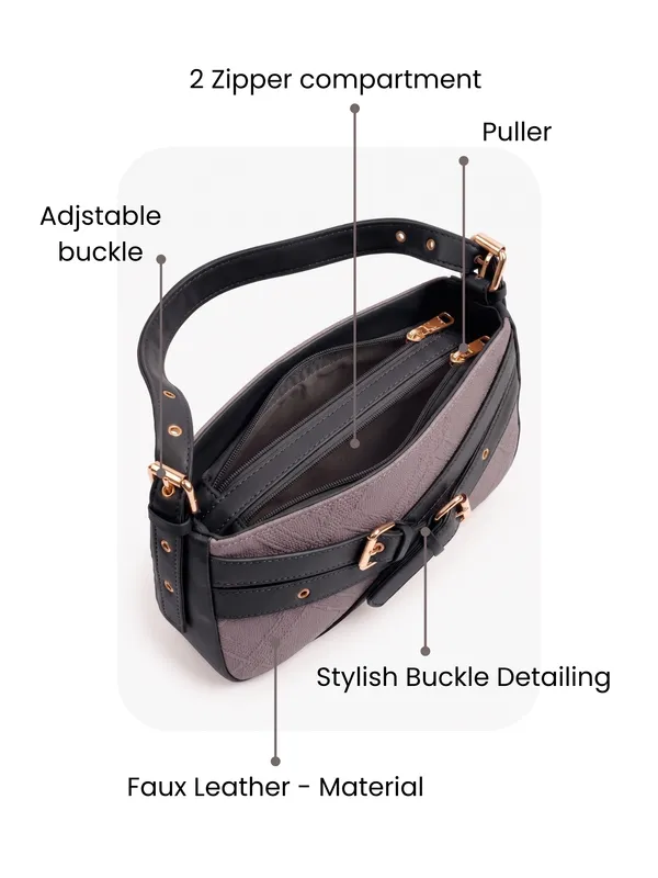 Aurelia_Buckle_Shoulder_Bag__Black_Textured_Faux_Leather_Handbag