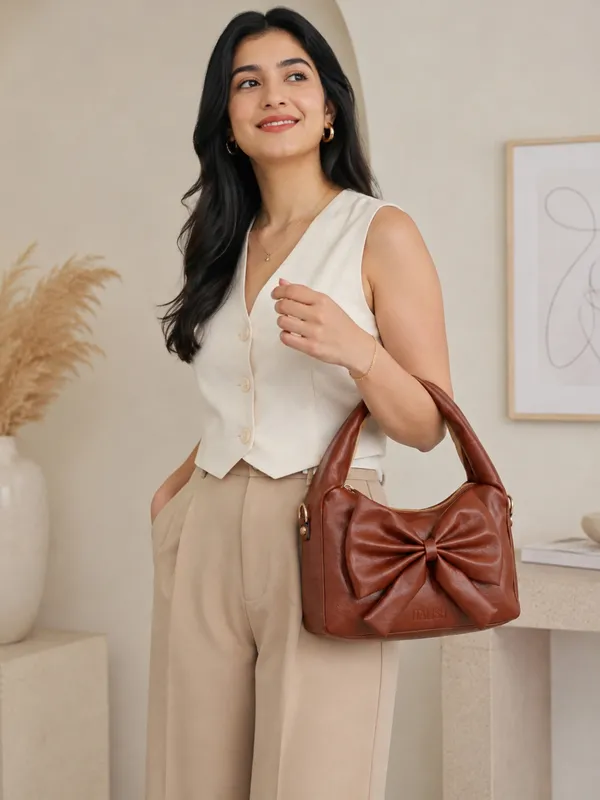 lise_Bow_Handbag__Brown_PU_Leather_Shoulder_Bag