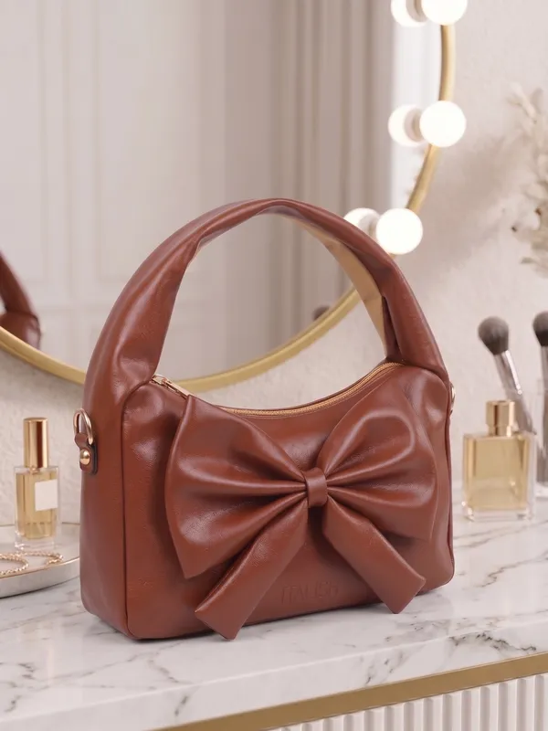 lise_Bow_Handbag__Brown_PU_Leather_Shoulder_Bag