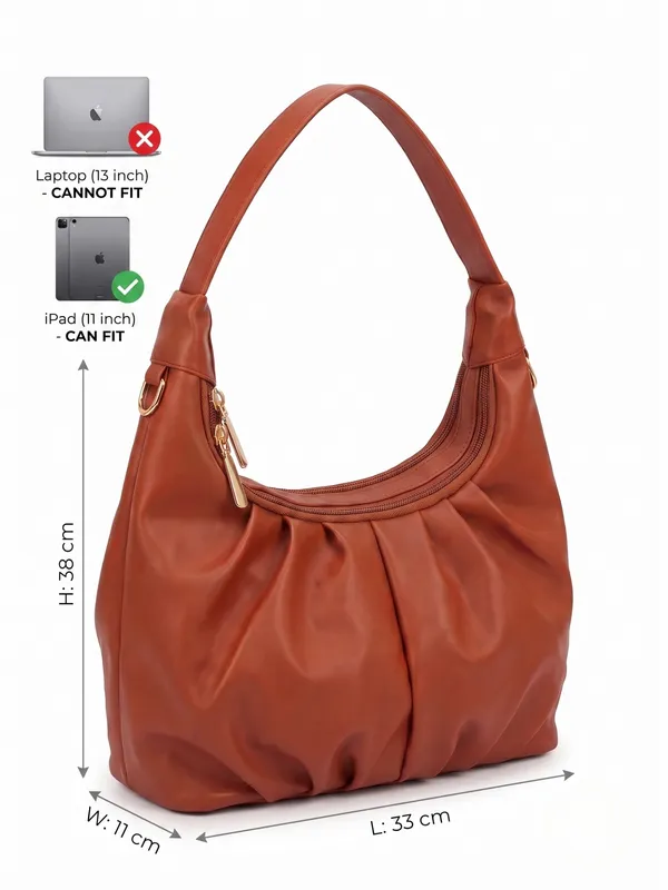 Celeste_Pleated_Hobo_Bag__Brown_Lightweight_Leather_Shoulder_Bag