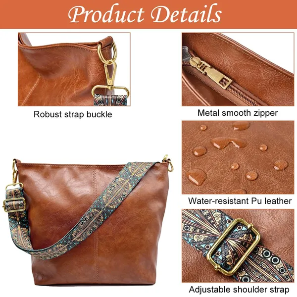 Brown,_Black_&_Green_Sling_Shoulder_Bag_Set_with_Designer_Strap